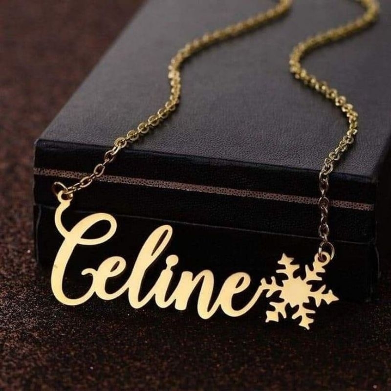 kalung ukir nama lapis emas24k anti karat bah