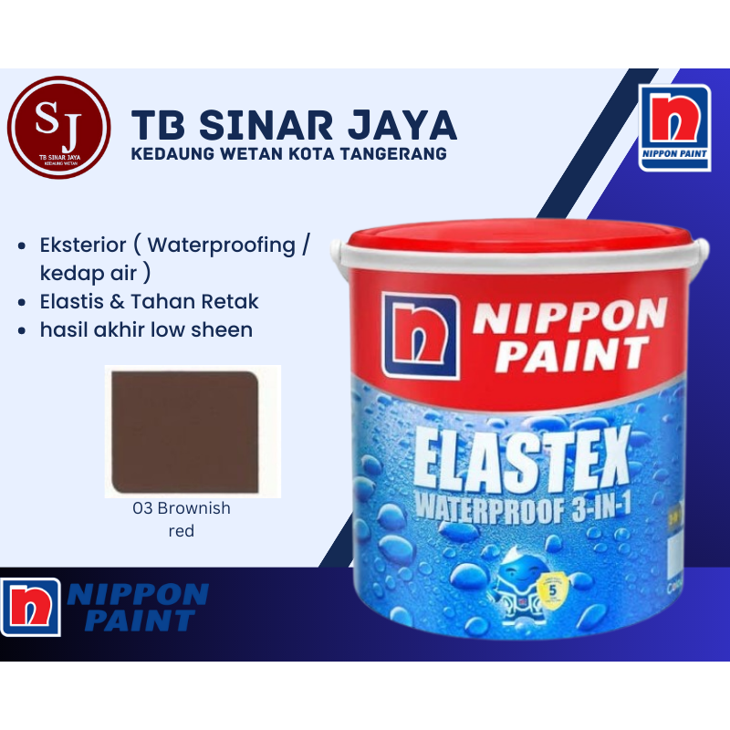 Cat Plapis Kedap Air Nippon Paint Waterproofing 1kg - 03 Brownish red