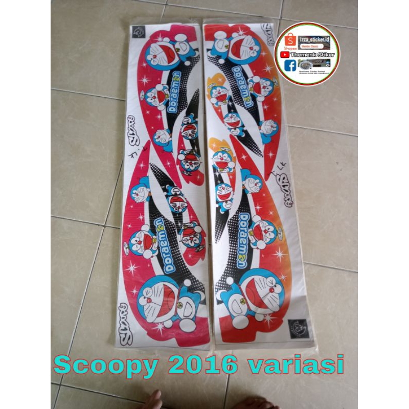 Stiker striping lis body motor honda scoopy variasi thailand 2016