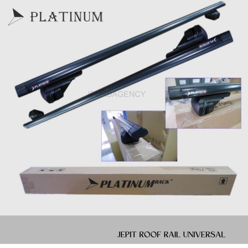 Cross bar Mobil Platinum Jepit Roof rail Universal - Black