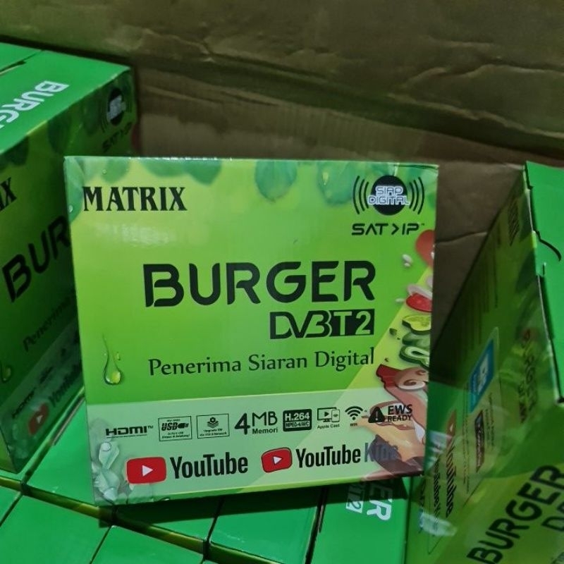 ORIGINAL!!! Set Top Box TV Digital Matrix Burger Hijau STB DVB