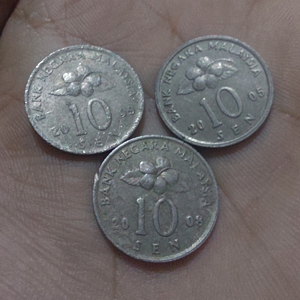 Uang Koin Malaysia 10 Sen Seri Lama