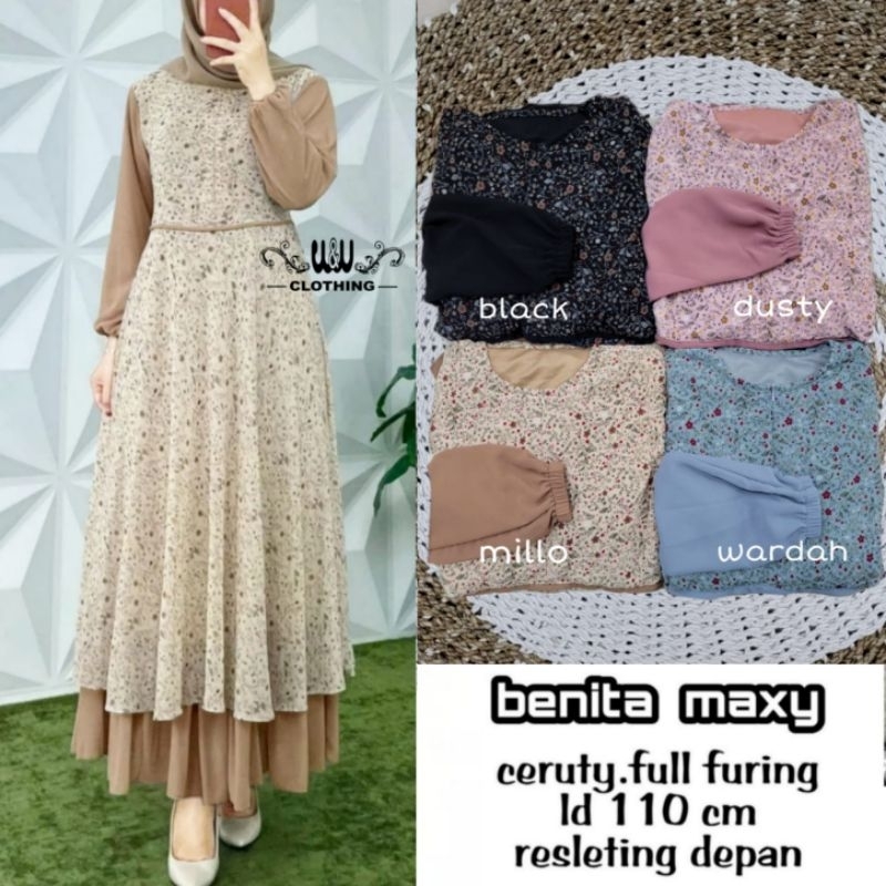 DRESS GAMIS TERBARU LD 110 CERUTY BENITA MAXY W&amp;W