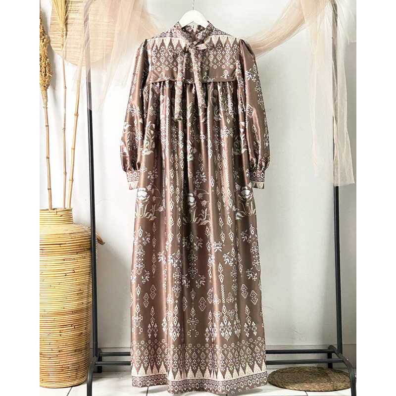 Louise Dress Choco Brown / Gamis Silk / Silk Dior