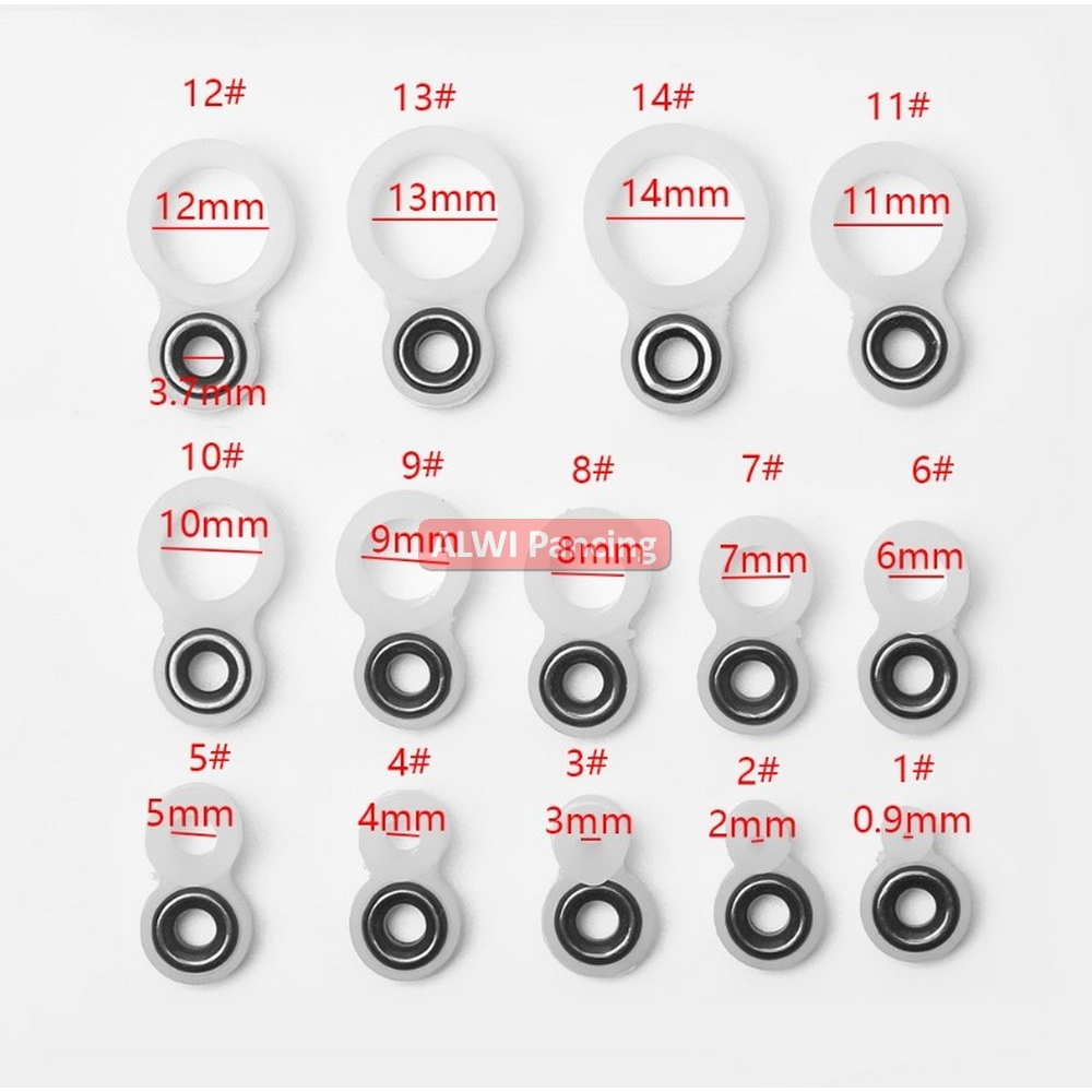 [1 SET / 14PCS] Ring Guide Tegek / Joran Antena Bahan Silikon Keramik Ring Kolong Jalan