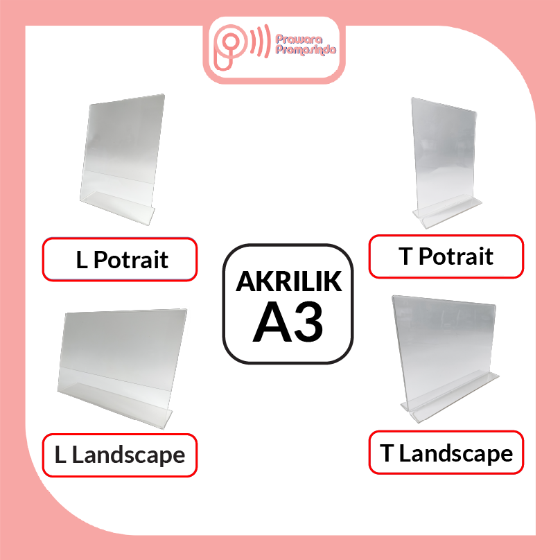 

Akrilik A3 / Tent Holder A3 / Tent Card A3 / Akrilik Display A3