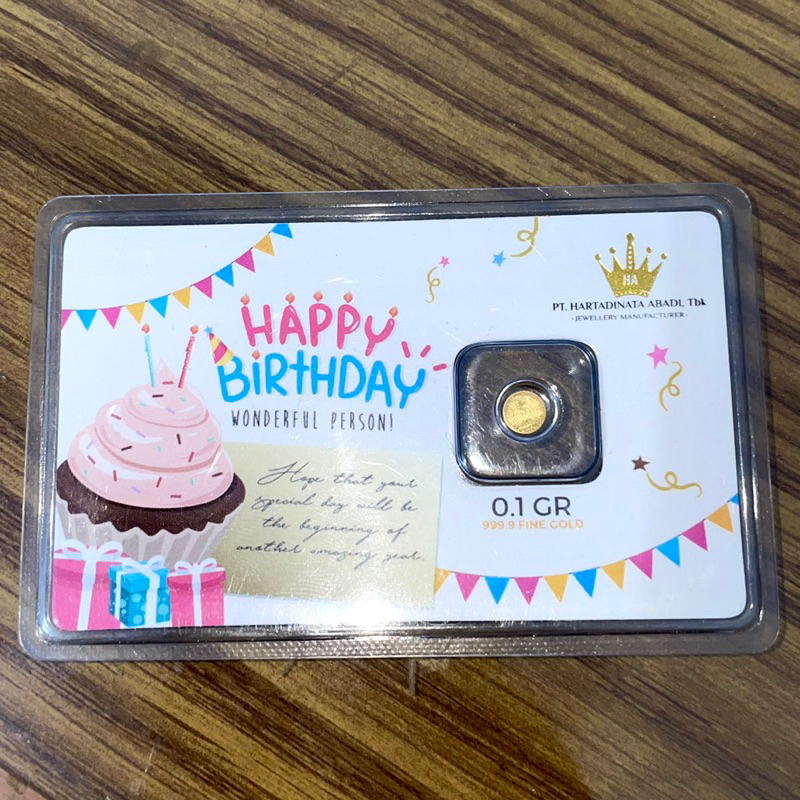 Hartadinata Emas Micro 0.1gr Galeri 24 Baby Gold 0,1gr - Investasi Happy birthday gold emas