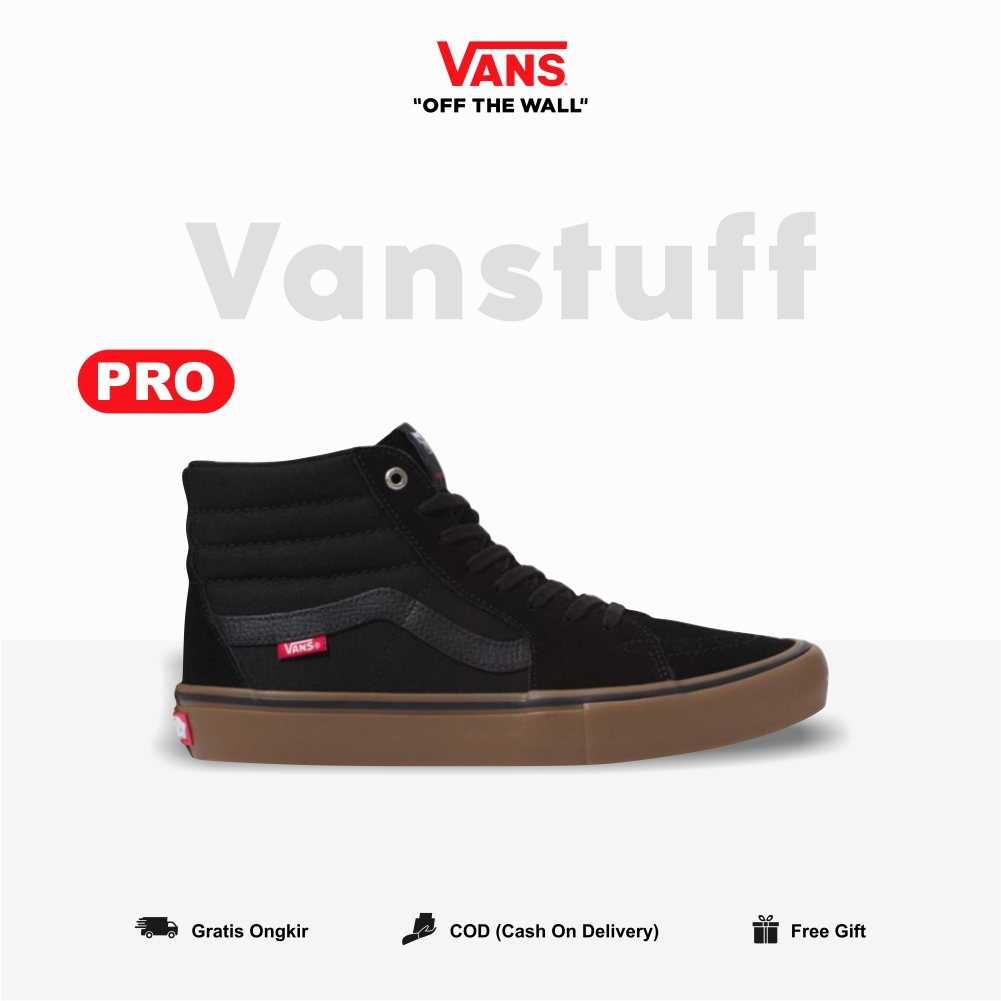 SK8 Hi Pro Black Gump Original 100% BNIBWT Global Market SK 8 High PRO Black Gum Ori