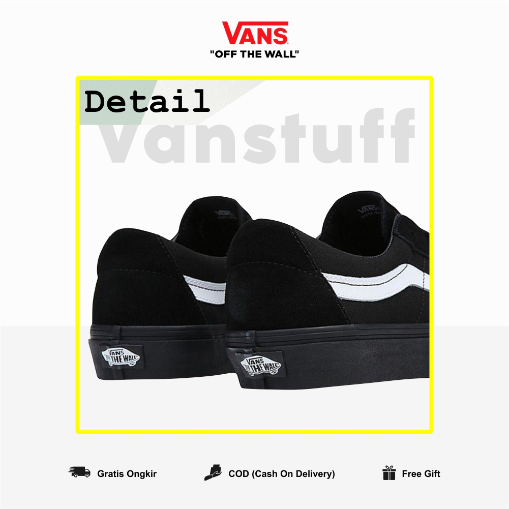 Vans Sk8 Low Classic Contrast Black White Original 100 BNIBWT Global Market ModelCouple  Pria Dan Wanita Snakers Vanz Sk8 Item Pendek