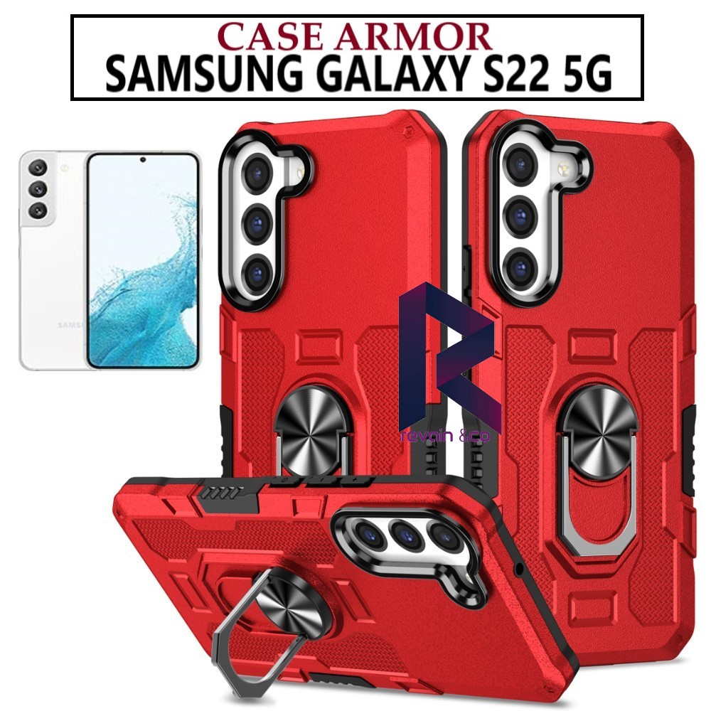 Case Armor SAMSUNG GALAXY S22 5G Iring Cincin Magnetic Kesing Hp Protect kamera Premium Hard Case Standing Robot Pelindung Kamera