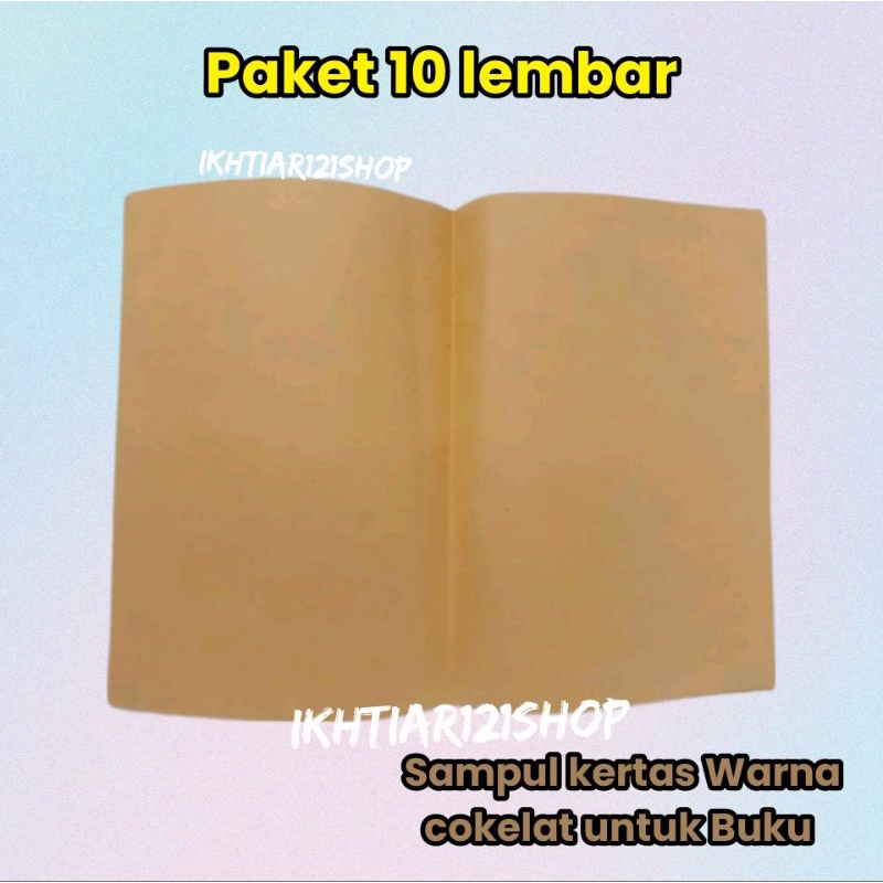 

Paket 10 Lembar Sampul Buku Kertas Warna Cokelat Polos Extra Tebal