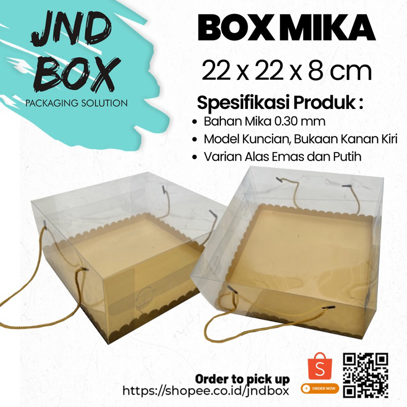 Box Mika Doskue 22 x 22 x 8 cm (Min Order 2 Pcs)