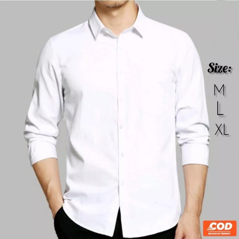 Kemeja Putih Polos | Kemeja Formal | Kemeja Putih Polos Pria Lengan Panjang | Baju Kerja Pria