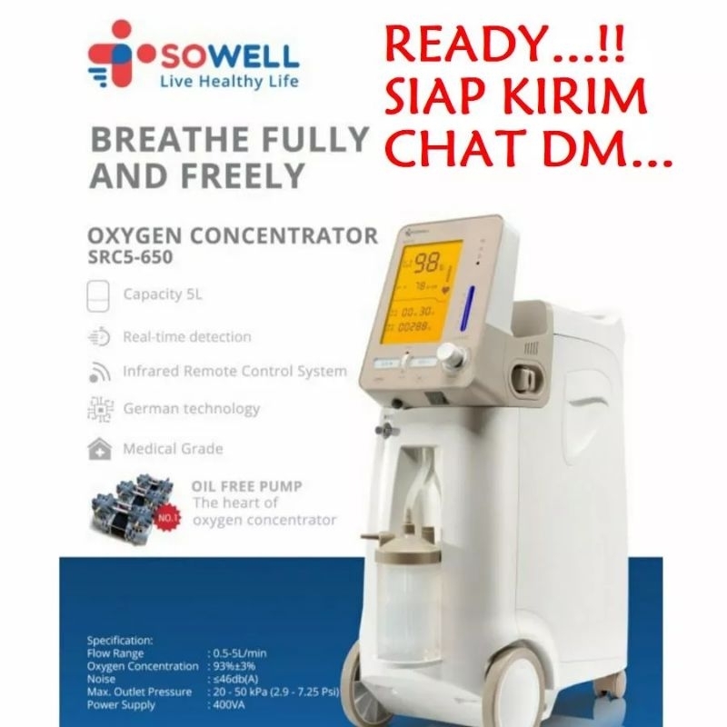 Ready Instan Sowell Oxygen Concentrator alat Oksigen Besar