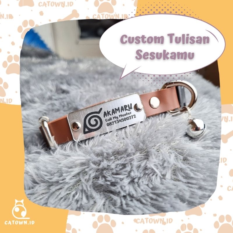 D021Medium-Kalung Anjing Custom Nama Medium Kalung Kucing Jumbo Custom Nama Tulisan Maincoon Kucing Ukuran Besar Kalung Kucing Kalung Anjing Kucing Naruto Konoha 4kg catown.id