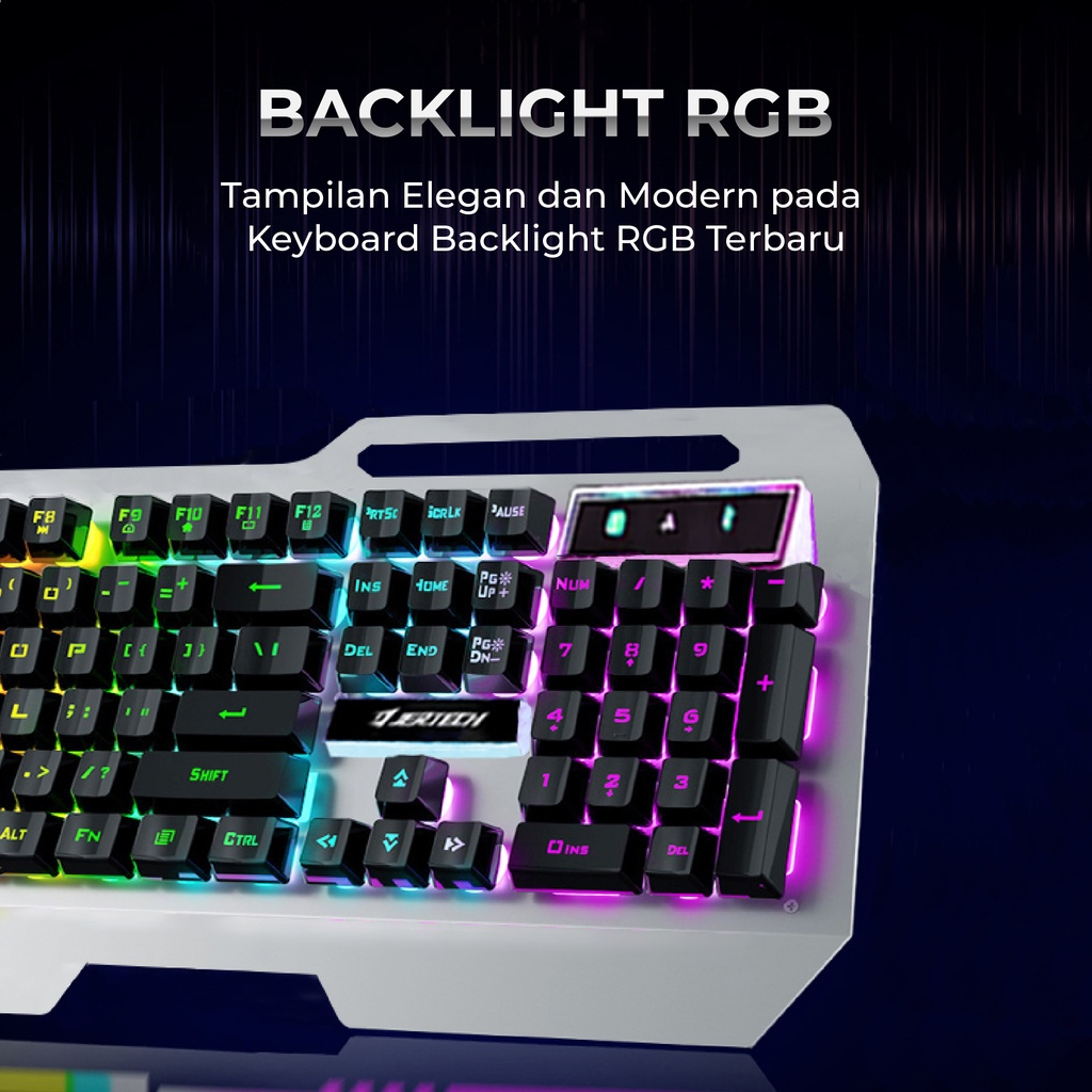 Keyboard Gaming Jertech K909 With LED Backlight Full Size