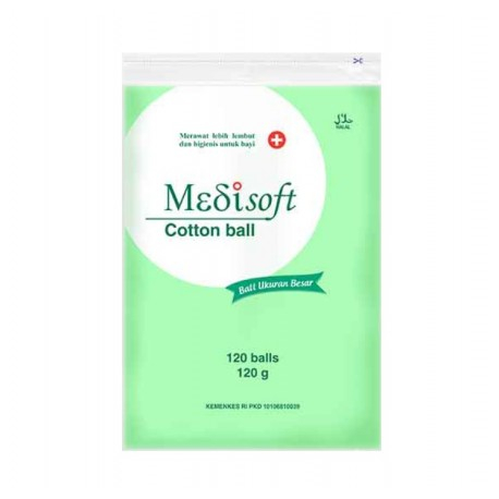 Medisoft Cotton Balls 120 Pcs Kapas Bulat Kapas Bola Popok Bayi Kapas Kesehatan Luka Babymaniashop