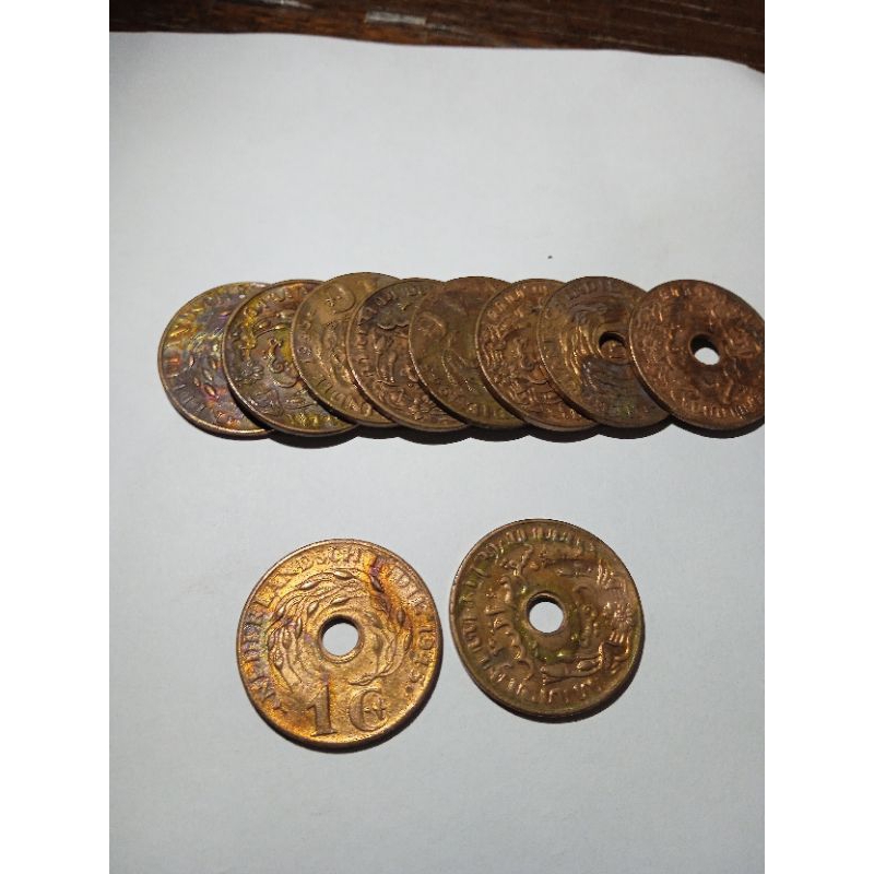 Koin 1 cent bolong..NEDERLANDSCH INDIE