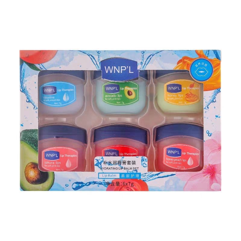 WNPL VASELINE LIP BALM AVOCADO HONEY ROSE PELEMBAB BIBIR KERING ISI 6pcs 6in1