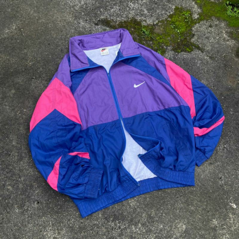windbreaker jacket nike vintage big swoosh color block | nike big logo | nike vintage | jacket vinta