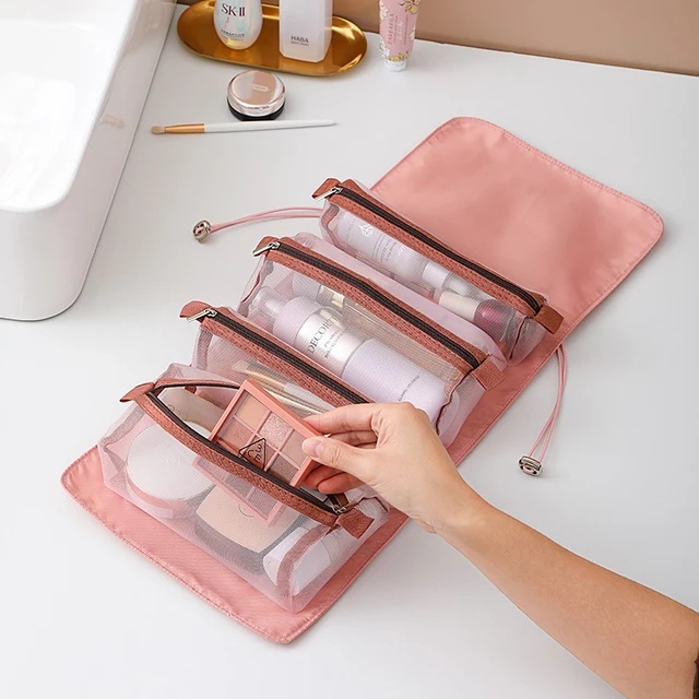 JAVASHOP Tas Make Up 4 in 1 Travel Kit Pouch Kosmetik Traveling Penyimpanan Alat Mandi Anti Air