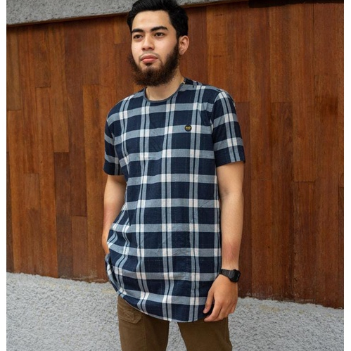 Kurta Flanel Motif Oblong Pendek Leafy NR259 Moslem Original Premium High Quality