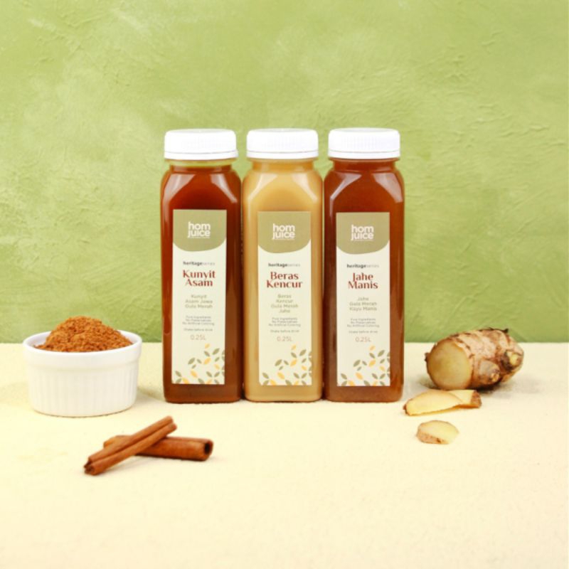 

Jus Sehat Jus Detox Cold Pressed Juice | Paket Homjuice Heritage Set 1.0 isi 3 Botol 250ml Jamu Tradisional Tanpa Pengawet