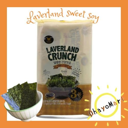 Laverland Crunch Sweet Soy / Laverland rumput laut Kedelai manis 13,5g
