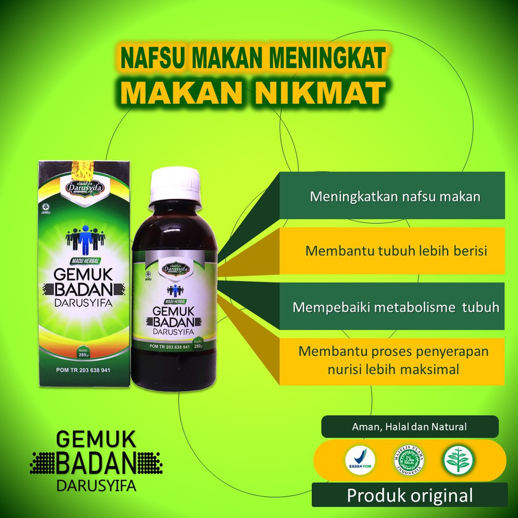 

Madu Gemuk Badan DARUSYIFA BPOM - Madu Penggemuk Badan Mix 7 Herbal Original