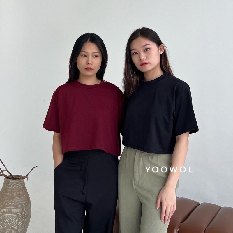 Lora Basic Top/Atasan Lengan Pendek Wanita Basic Casual Outfit