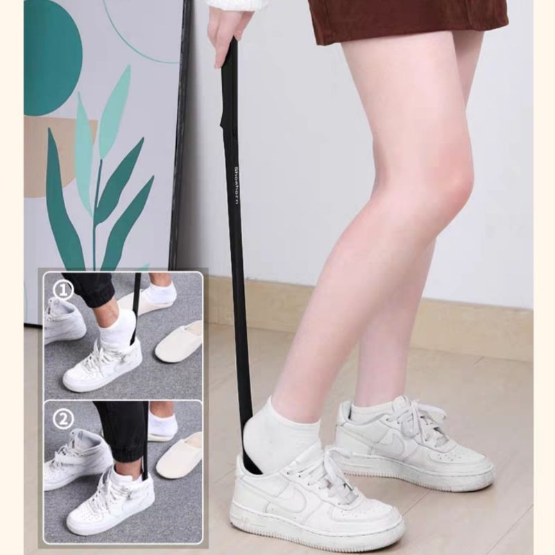 sendok sepatu shoe horn tongkat sepatu panjang gantungan tempelan