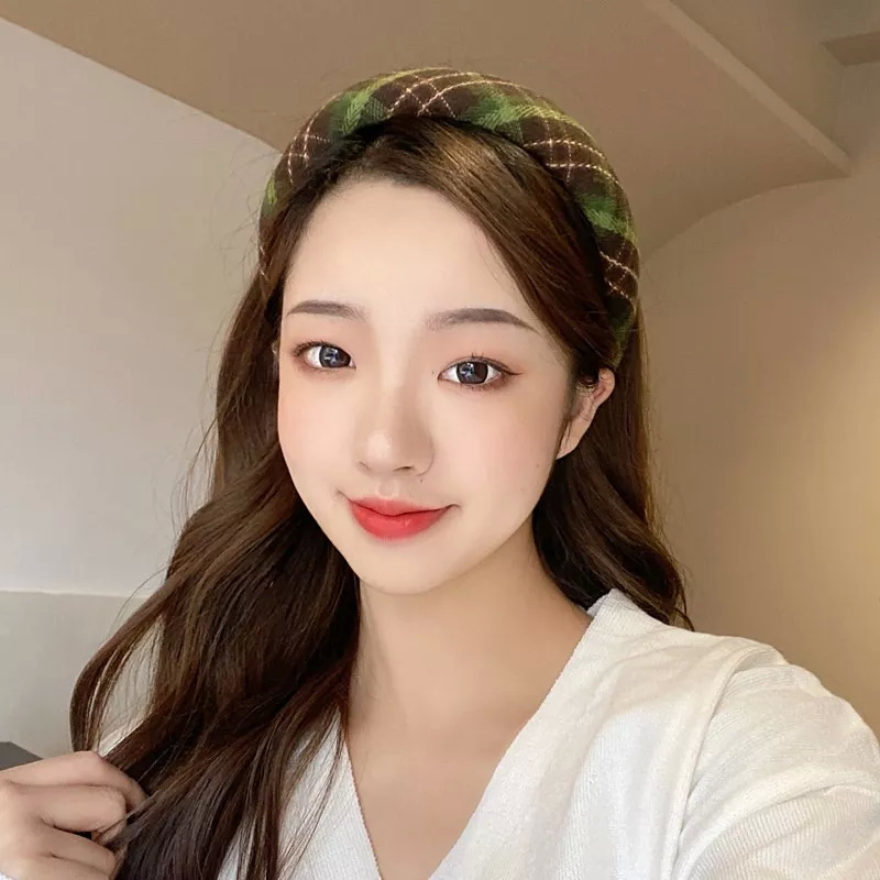 Bando rambut pluffy fluffy hijab jilbab polos kain flanel facial viral lucu gemoy imut unik empuk estetik aesthetic anak perempuan cantik bando nagita korean style