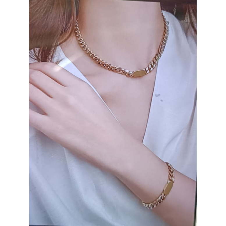 Kalung Titanium Anti Karat Pehiasan Fashion 7750