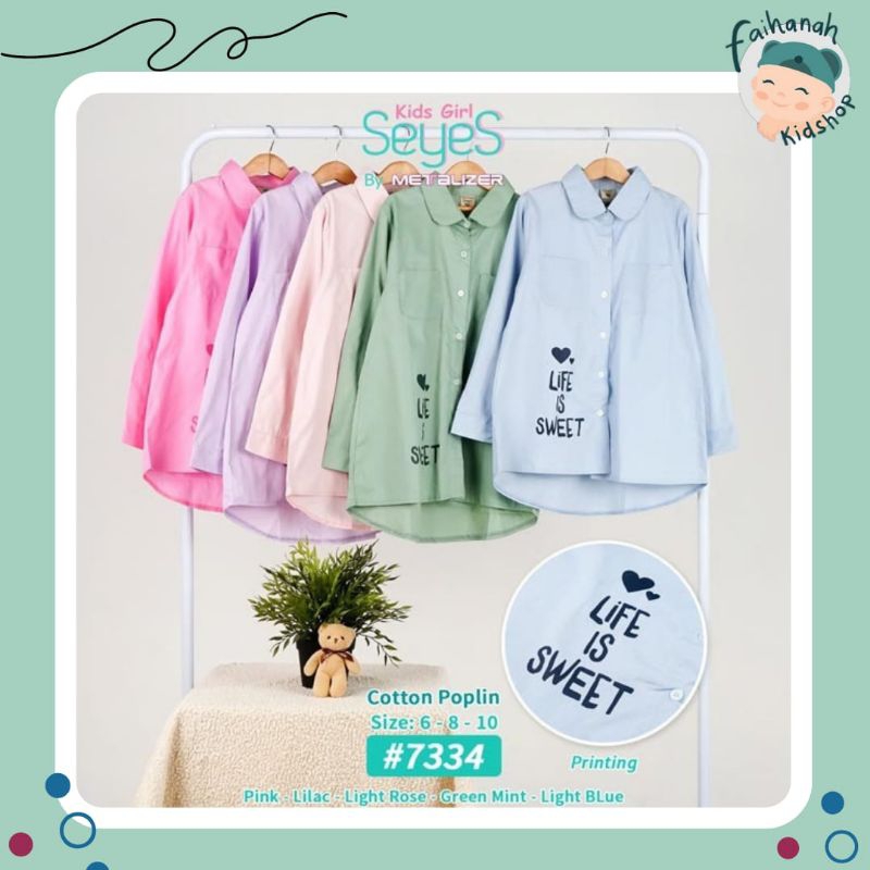 Blouse Anak Perempuan Katun Seyes Kids 5-14 Tahun/Blouse Anak Cewe /Blouse Anak Perempuan