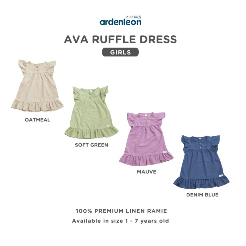 Ardenleon Ava Dress 1-7 Tahun Dress Ruffle Anak Perempuan CBKS