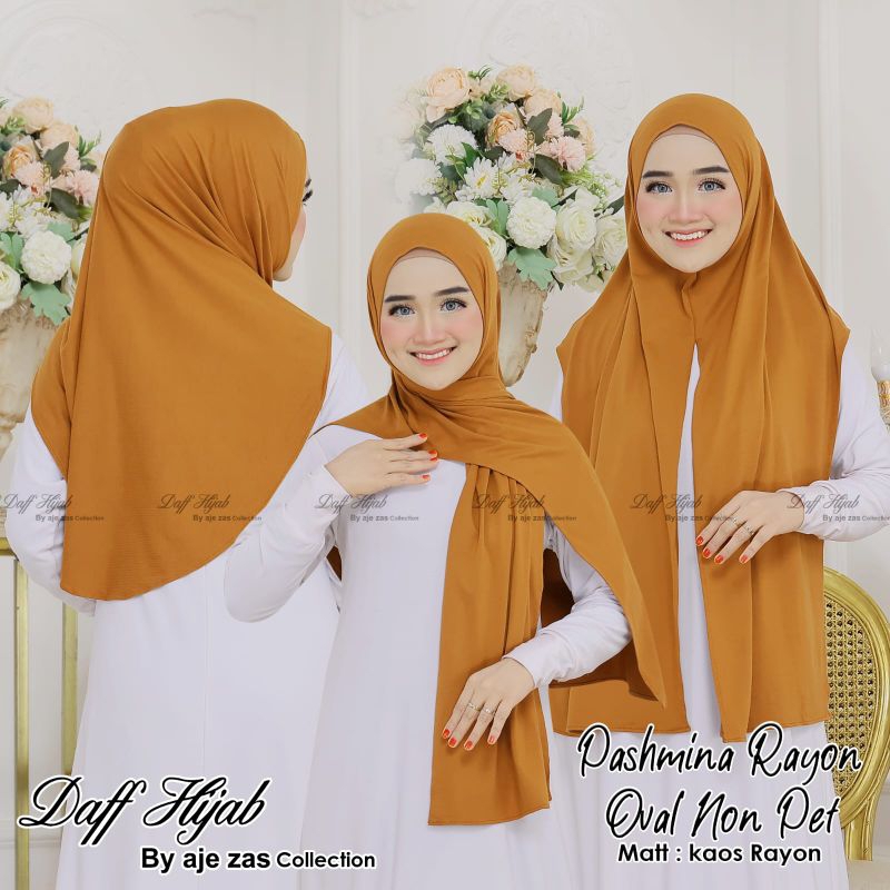 Pashmina Oval Kaos Rayon non pet DAFF Hijab By Ajezas