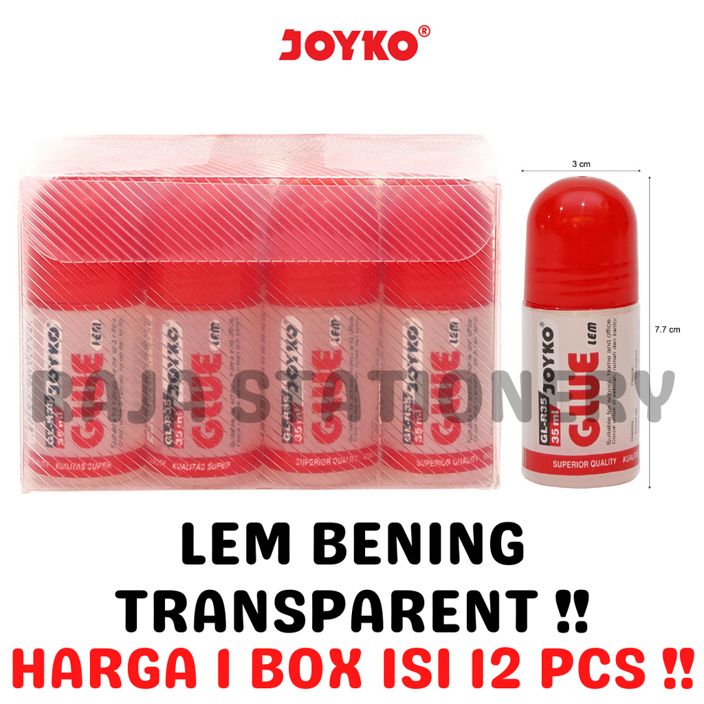 

JOYKO TRANSPARENT GLUE 35ML LEM CAIR BENING JOYKO PRAKARYA GL-R35 [12PCS]