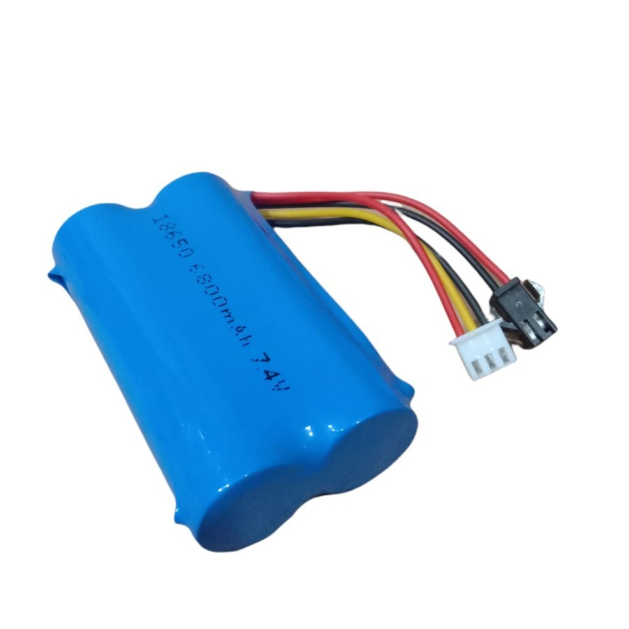 Baterai RC 2S 7.4V 6800mAh 7,4V Double Soket Hitam 2 Pin Putih 3 pin