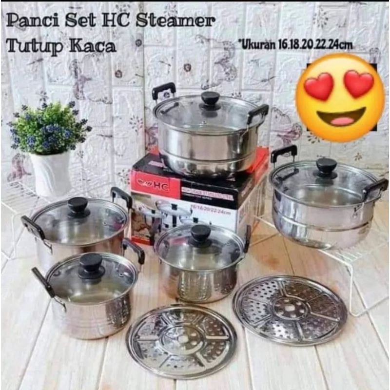 COD PANCI SET 12pcs +Steamer HAPPY CALL HC SUBRON SHENAR NIZEN