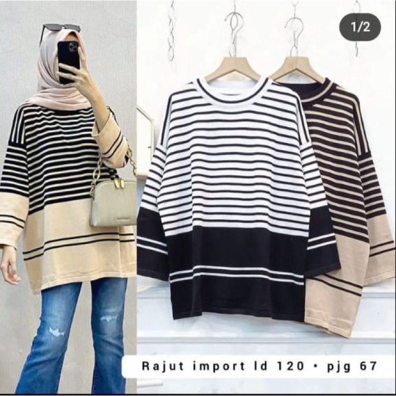 atasan rajut import salur oversize atasan rajut jumbo atasan oversize