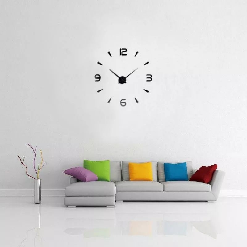 Shenar - Jam Dinding Tempel DIY Kecil Analog 3D Giant Modern Clock