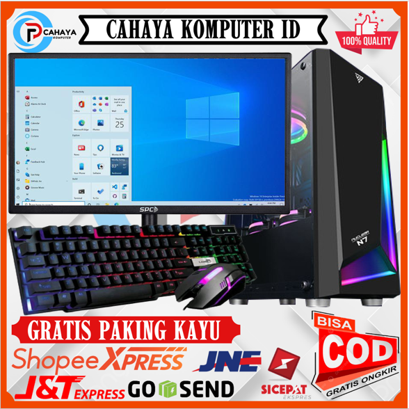 Pc Gaming Editing Lengkap Intel Core I7 Ram 8GB Vga 2GB Monitor 19 Inch Siap Pakai