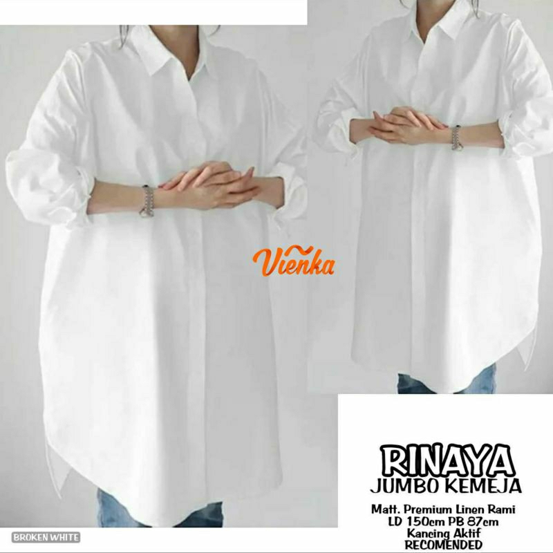 Rinaya blouse katun linen jumbo LD 150 5XL