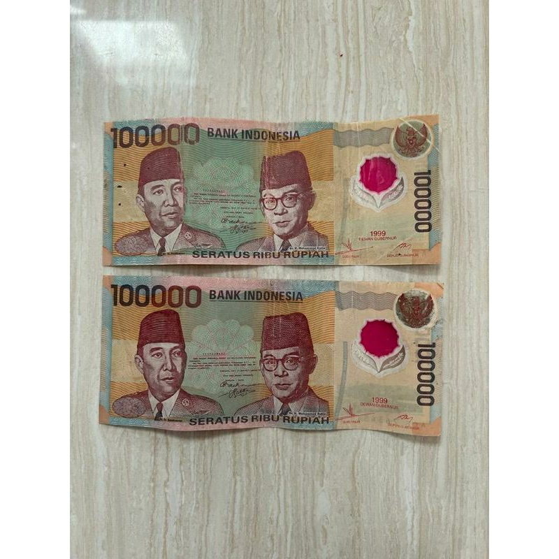 Uang Kuno 100 Ribu Rupiah Soekarno Hatta Asli