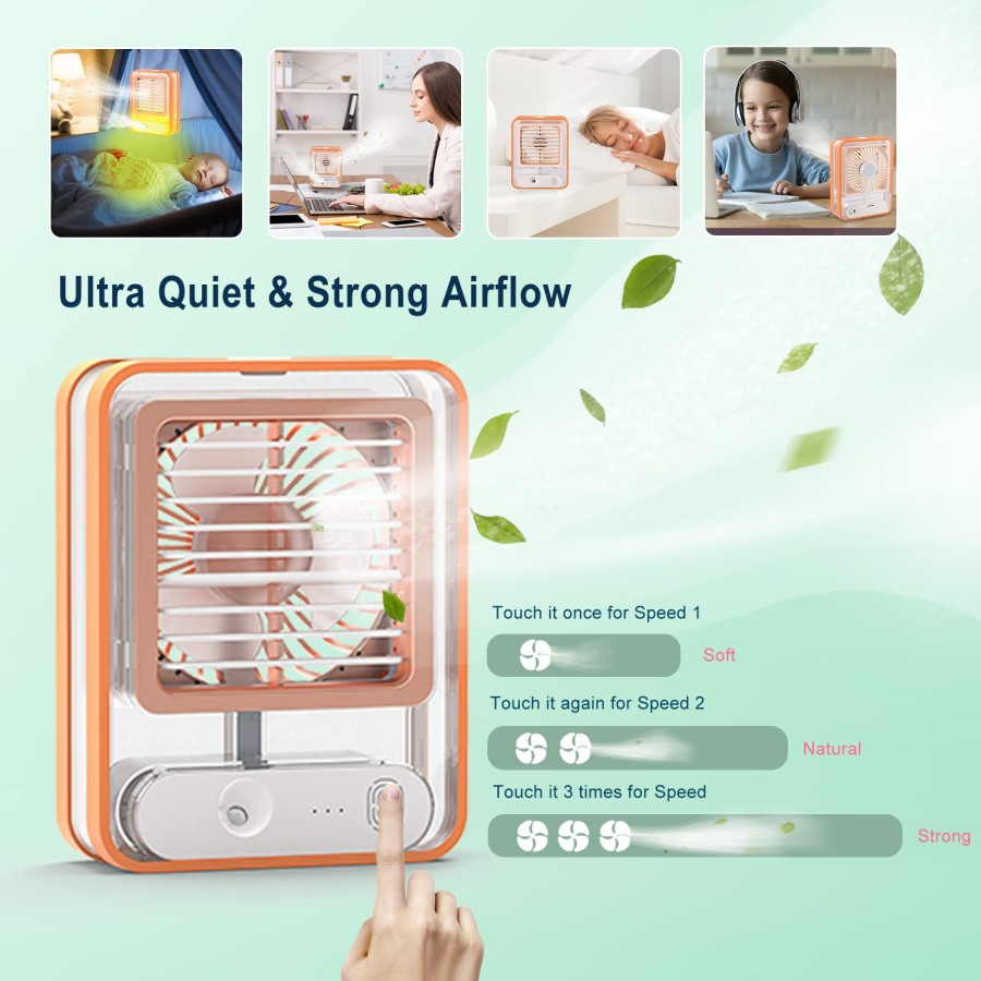 Barangunik2021 -Kipas Angin AC Mini Portable LED Fan Humidifier Air Cooler/Kipas Ac Mini Portable Transparan