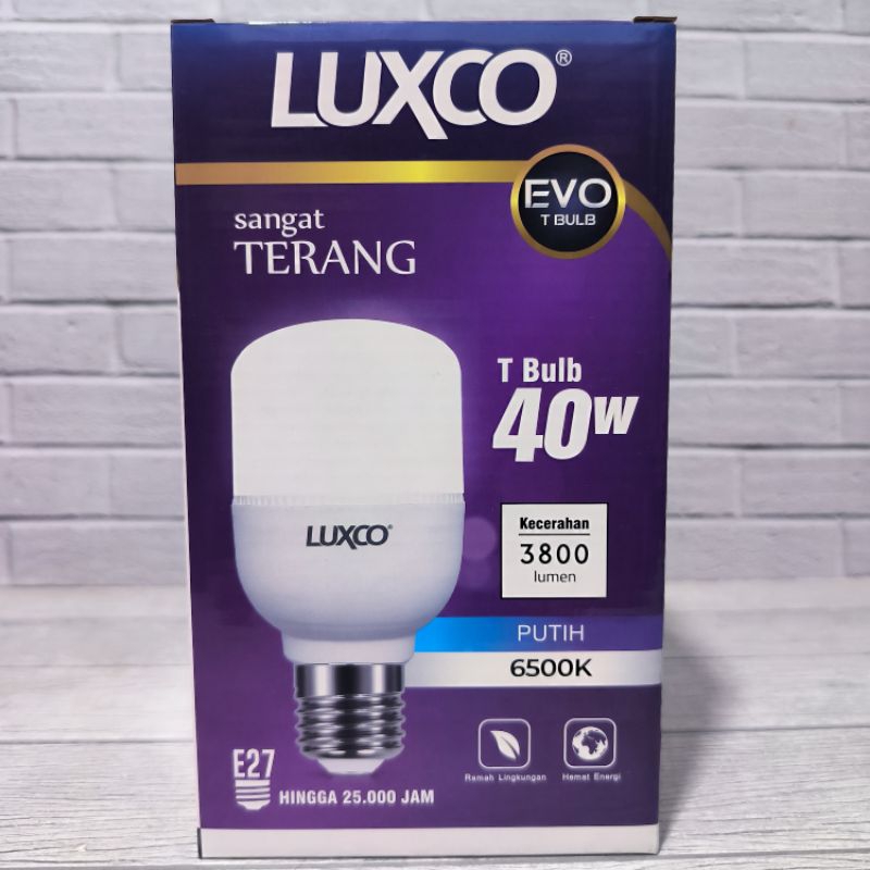 LAMPU LED T BULB LUXCO EVO 40W 40 WATT PUTIH GARANSI 1 TAHUN SNI BAGUS