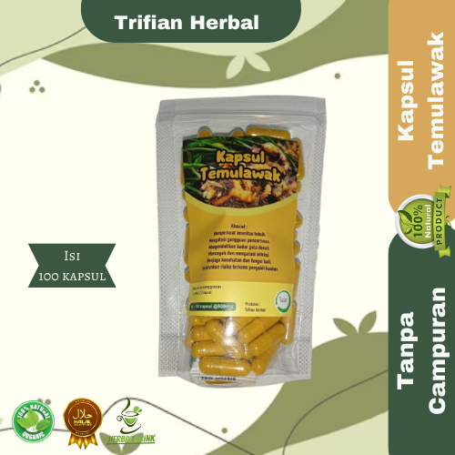 Kapsul Herbal Temulawak isi 100 kapsul untuk kesehatan trifian herbal