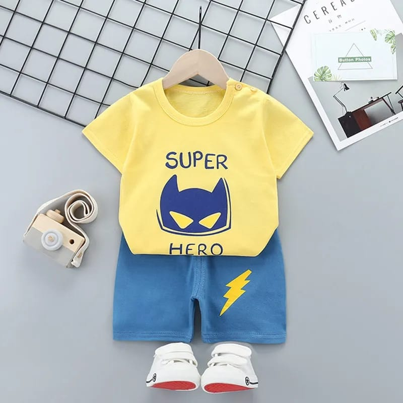 Setelan baju celana anak Kaos dan celana katun import set baju bayi