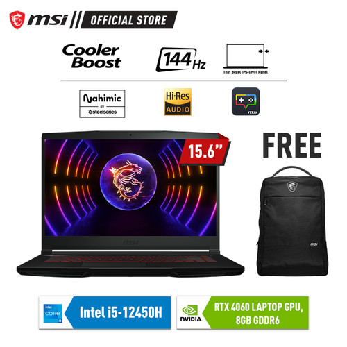 MSI GF63 THIN 12VF - i5-12450H - 16GB - 512GB SSD - RTX4060 8GB - 15,6&quot;FHD IPS 144Hz - W11