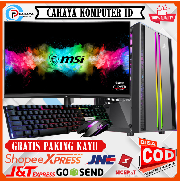 Paketan PC Lengkap I7 Ram 16Gb Vga 4Gb HDD 500Gb SSD 128Gb MSI 24 Inch